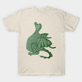 mythical and fantasy creature cute green dragon T-Shirt